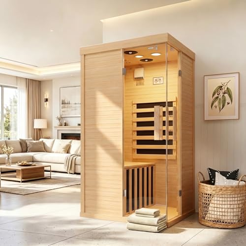 Aoxun Aoxun Infrared Sauna for Home, 1 Person Indoor Dry Sauna Room, H — Manufacturer product photo — best home audio and home the