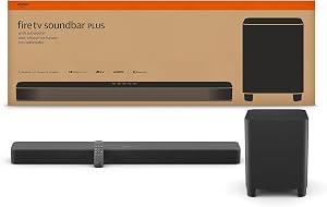 Amazon Fire TV Soundbar Plus with subwoofer (newest model), 3.1 channel, Dolby Atmos, DTS: