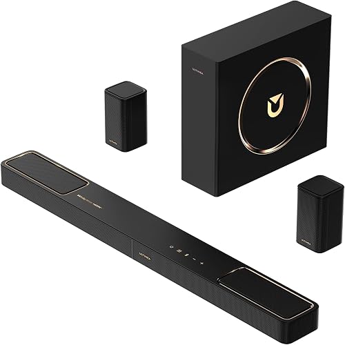 ULTIMEA 5.1.2ch Sound Bar with Dolby Atmos, Surround Sound System for — Build quality and design details up close