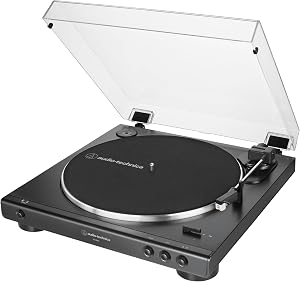 Audio-Technica AT-LP60X-BK Fully Automatic Belt-Drive Stereo Turntable, Black, Hi-Fi, 2 Sp
