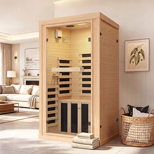 Aoxun Infrared Sauna for Home, 1 Person Indoor Dry Sauna Room, Hemlock — Real-world performance testing in action
